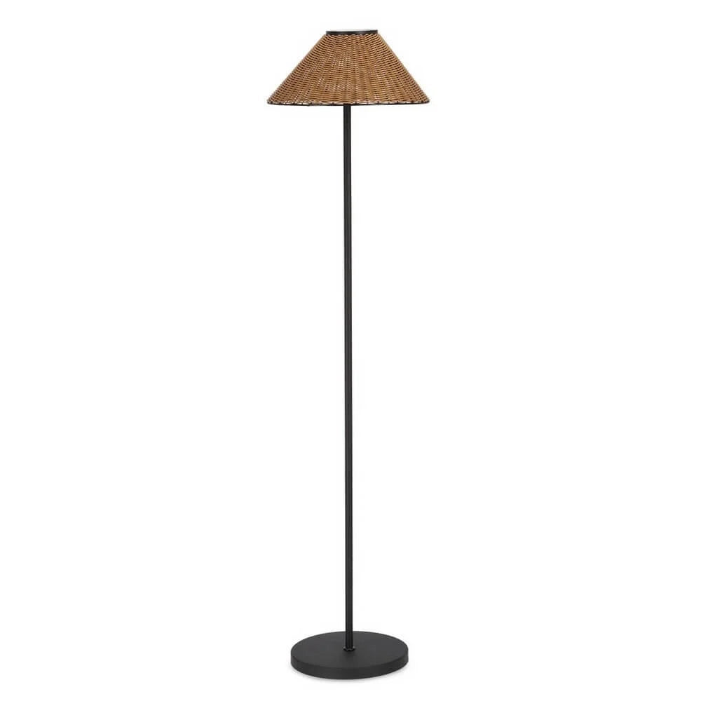 Piantana Solare LED a Luce Classic con Paralume Effetto Rattan Tranquil Marrone