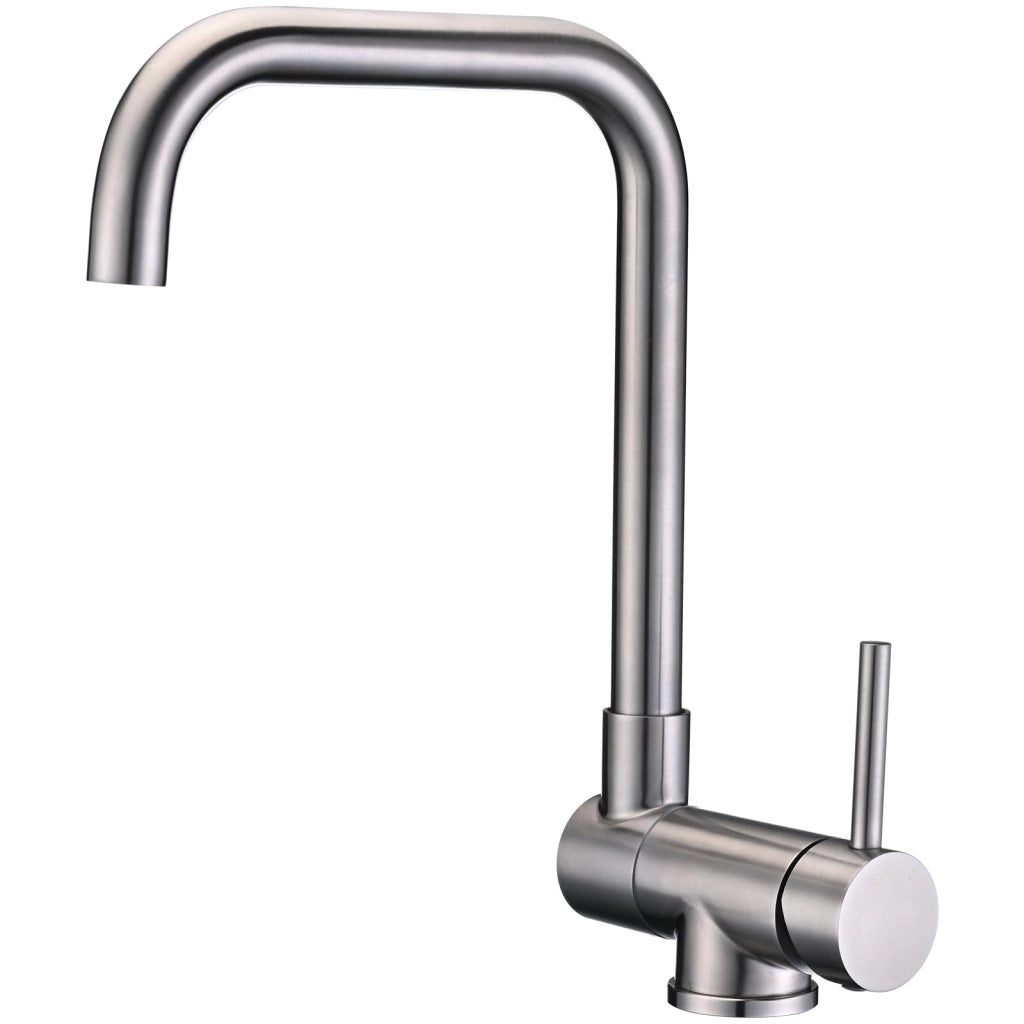 Rubinetto da cucina pieghevole, rotazione 360°, spazzolato, acciaio inox 304, per finestra