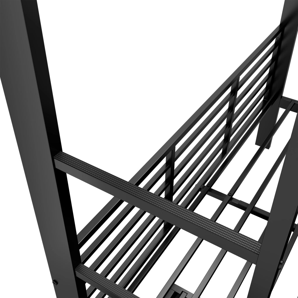Letto a castello nero 140 × 200 cm con letto estraibile