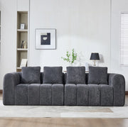 Divano modulare a 2 elementi in velluto grigio scuro 260 cm