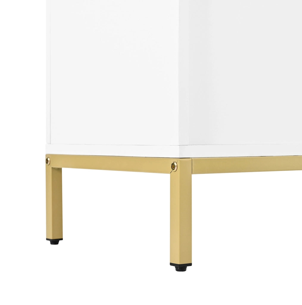 Mobile da ingresso bianco con scarpiera, panca, ganci e luci integrate