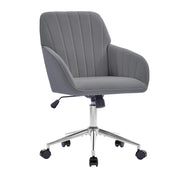 Sedia da ufficio ergonomica regolabile 60x60x97 cm in velluto grigio, per smart working