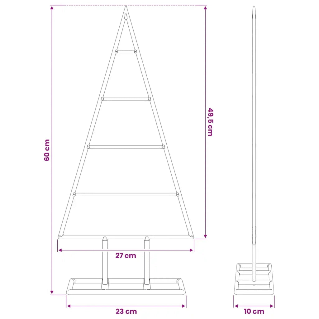 Albero di Natale Decorativo in Metallo Nero 60 cm 359594