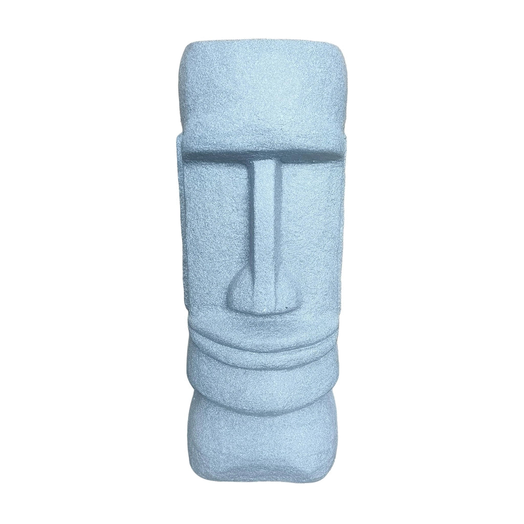 Scultura "Moai-Figur XXL", rappresentazione della testa di Rapa Nui, colore grigio, dimensioni 47x20x18 cm, realizzata in resina