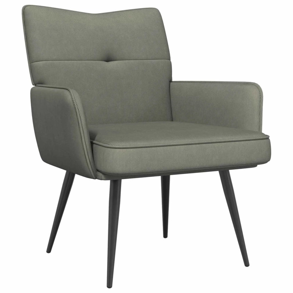 Poltrona Grigio Chiaro Velluto a coste 42047711