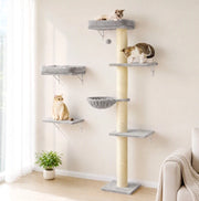 Set da parete per gatti con amaca, piattaforme e tiragraffi