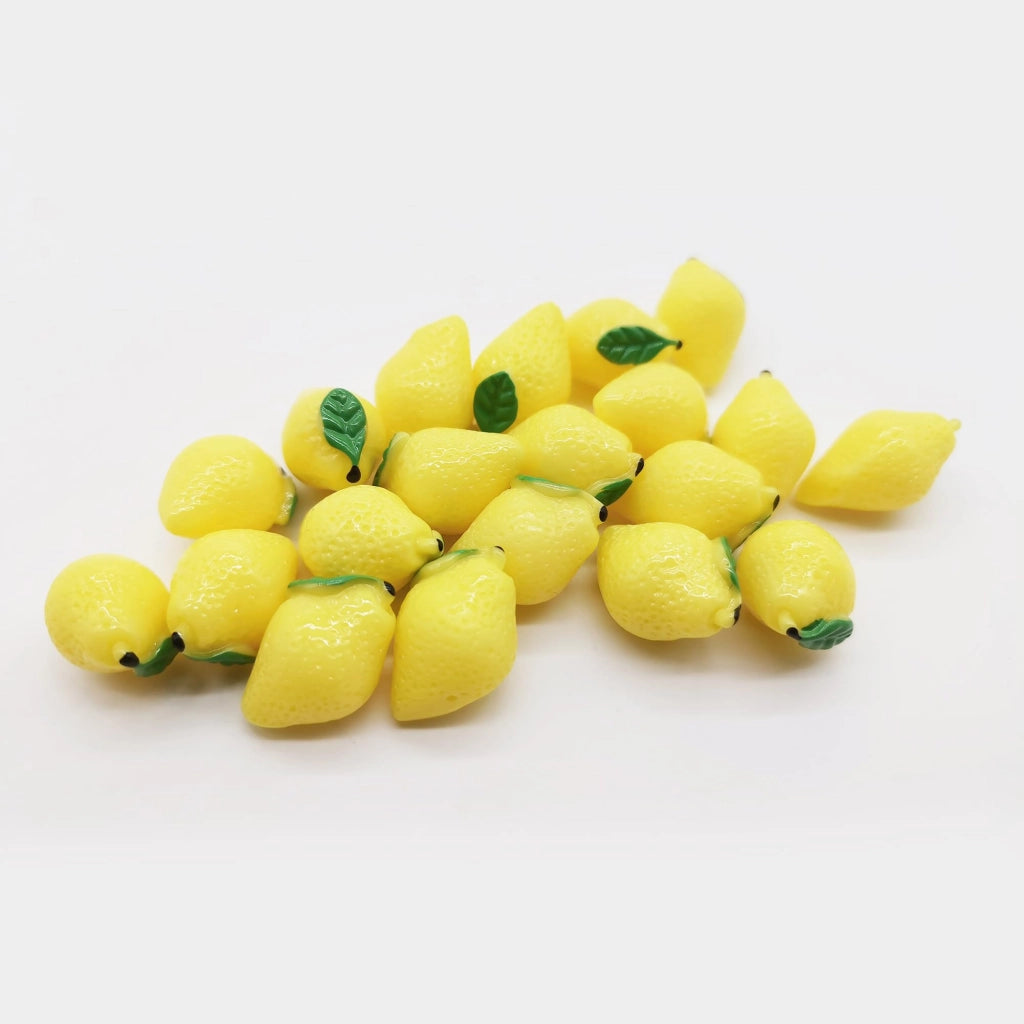 Frutta artificiale in resina, 20 pezzi, limone, decorazione mini