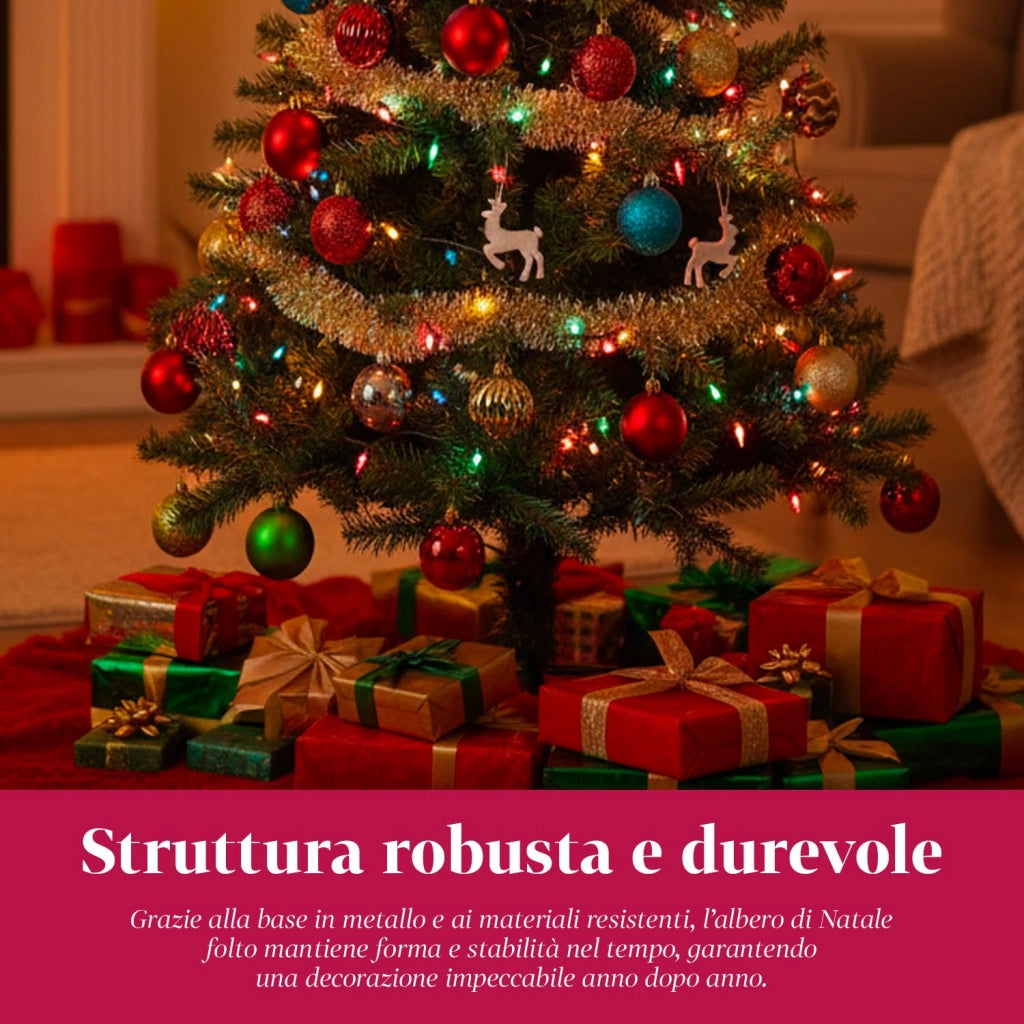 Albero di Natale artificiale, altezza 210 cm, 922 rami, colore verde