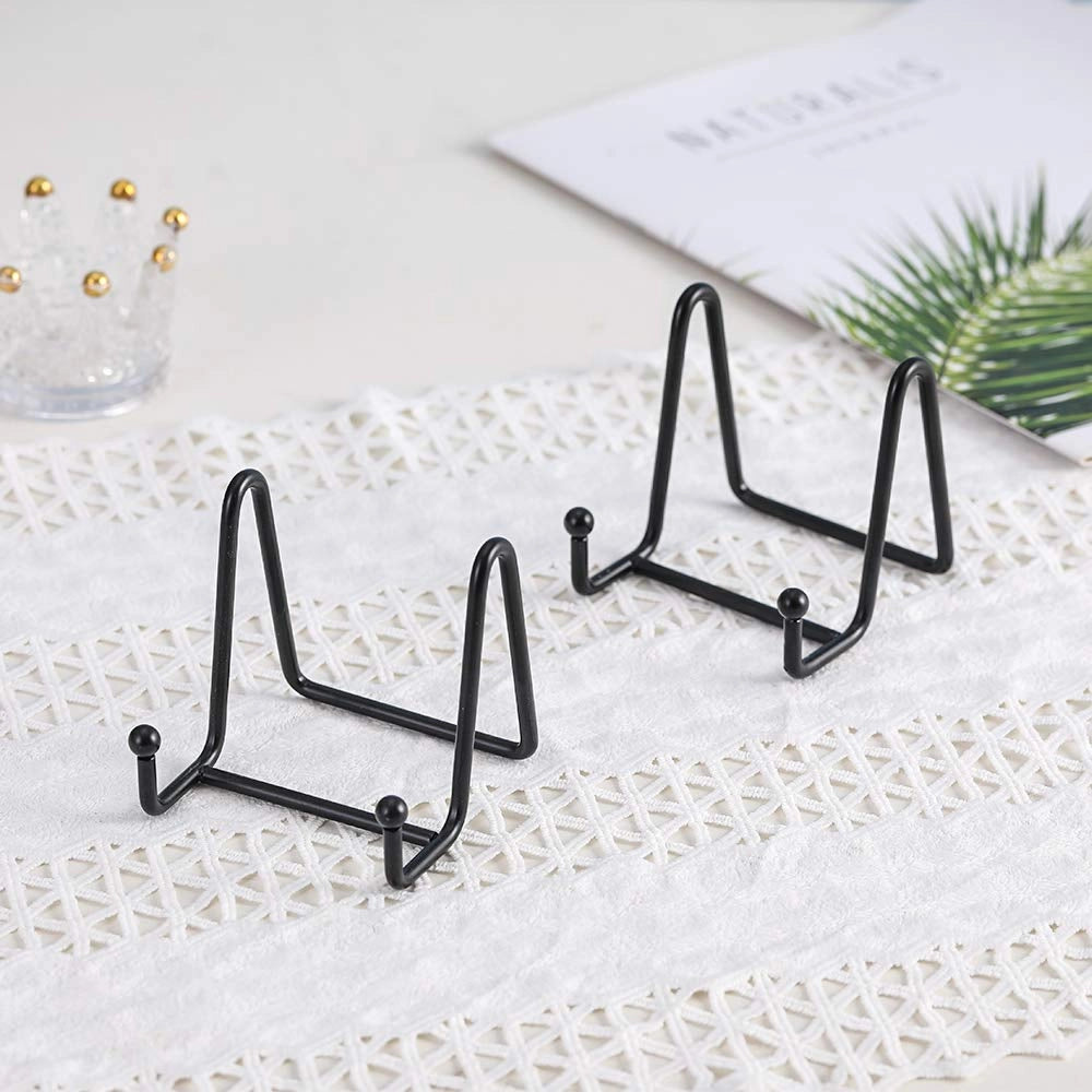 Supporto per foto e piatti, in ferro, 7,6 cm, colore nero