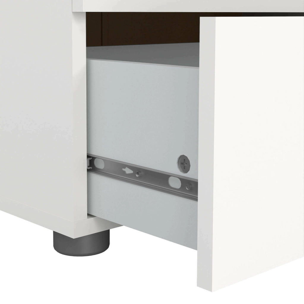 Cassettiera a quattro Aramis, colore bianco, cm 70 x 82 x 40