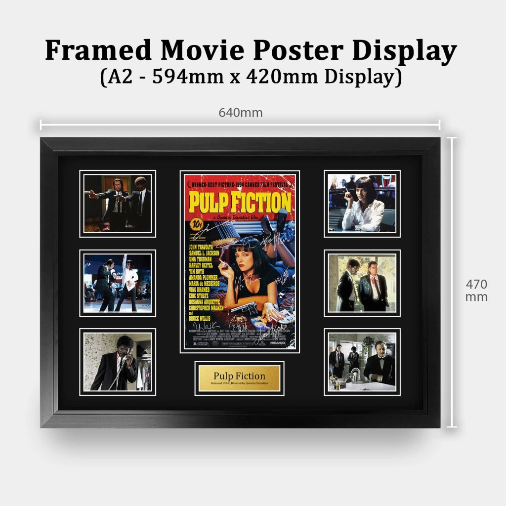 Pulp Fiction, quadro A2 con cornice – oggetto da collezione cinematografico con autografo