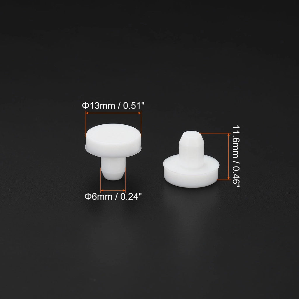 Tappi in gomma di silicone, bianchi, confezione da 15 pezzi, per fori da 5,5-6 mm