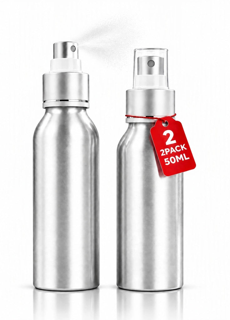 Confezione da 2 flaconi spray per cocktail, capacità 30 ml, ricaricabili, in alluminio