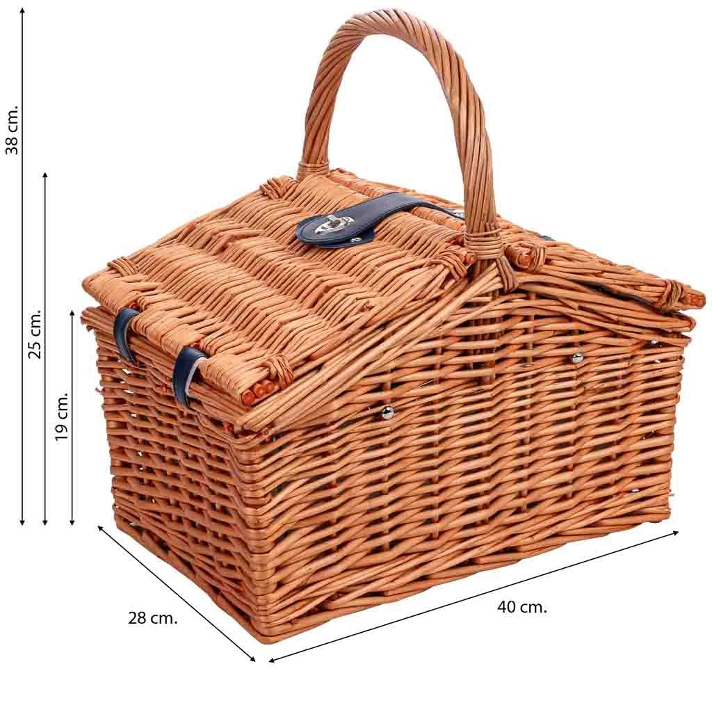 Cesto da picnic per 2 persone 40 x 28 x 38h cm