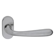 MANIGLIA PORTA BLINDATA ROSETTA OVALE 'GOCCIA' Sx - cromo satinato