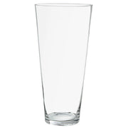 Vaso in vetro trasparente, dimensioni 10x10x34 cm