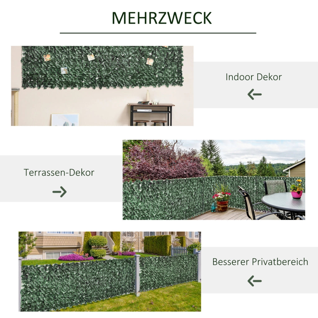 Siepe artificiale verde scuro 300 x 100 cm per balcone, terrazza e giardino