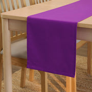 Runner da tavolo 32x183 cm, tessuto in cotone, colore viola, lavabile