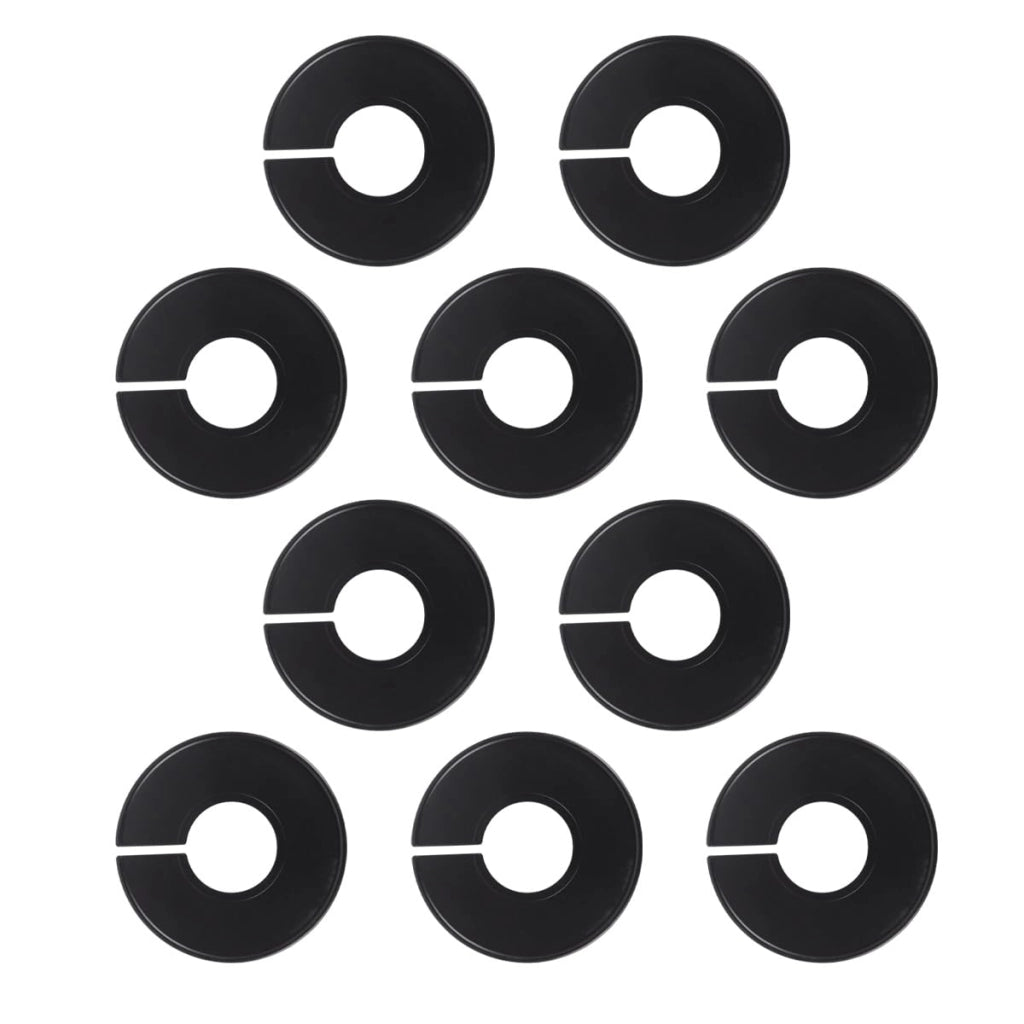 10 divisori per aste appendiabiti in plastica, colore nero