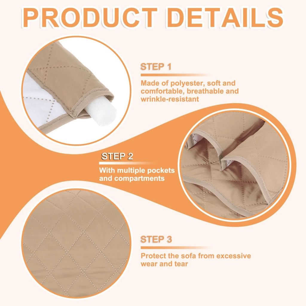 Contenitore per sedia a sdraio, 2 pezzi, organizer, color beige, 88x33 cm