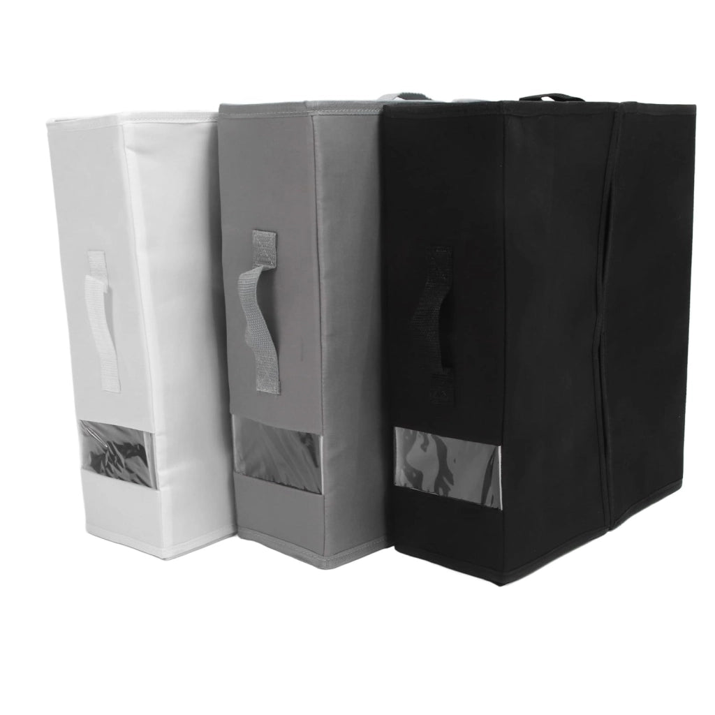 Set di 3 organizer per lenzuola in lino, dimensioni 40x33x5 cm, capacità 65 litri
