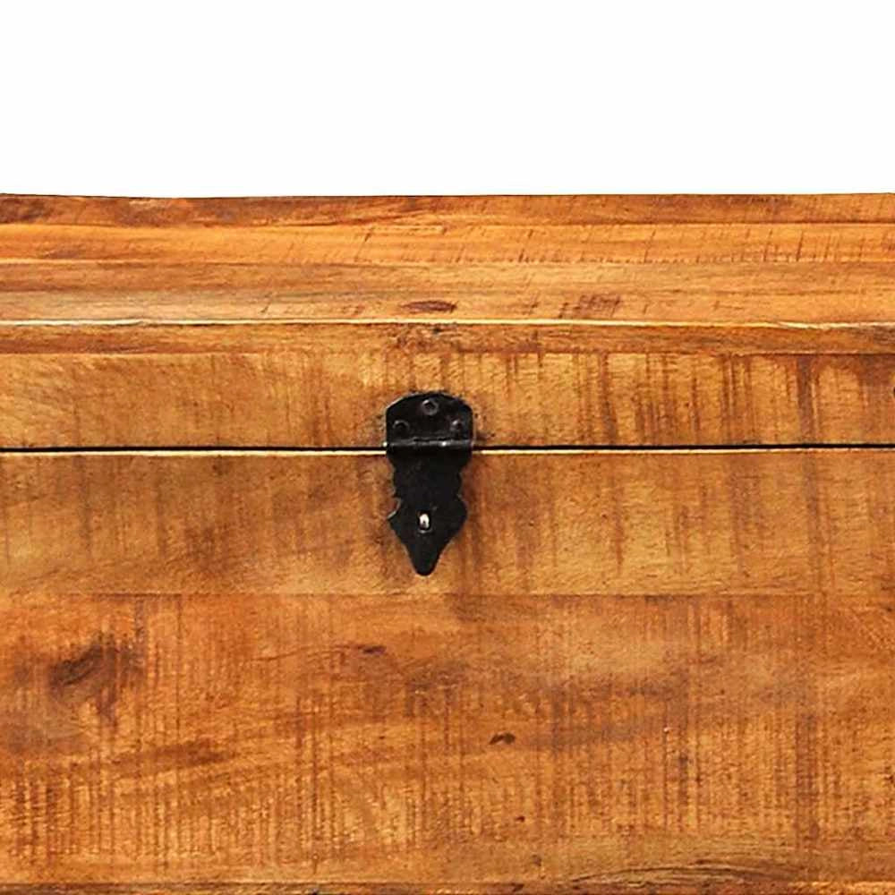 Casse di Stoccaggio 2 pz in Legno Ruvido di Mango