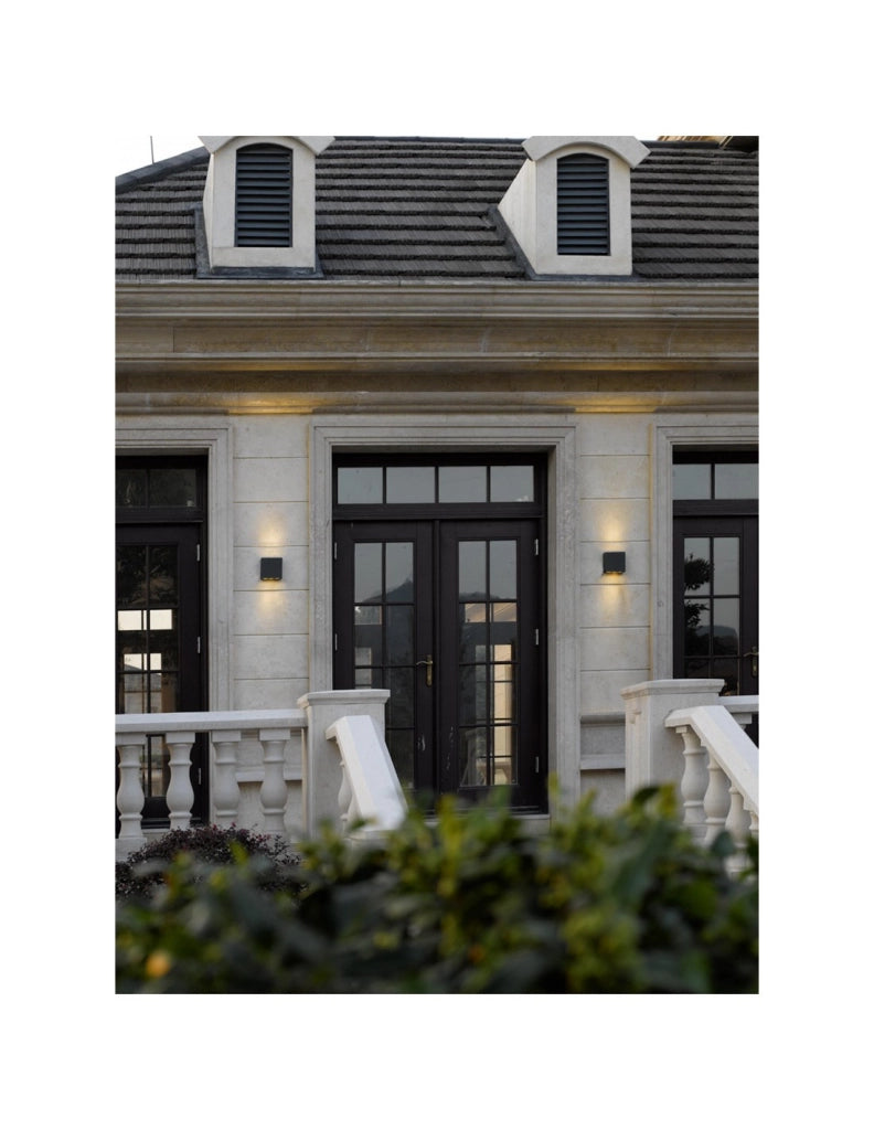 Applique Quadrata Thames Led Doppia Emissione IP54 Antracite 14x14 cm Trio Lighting