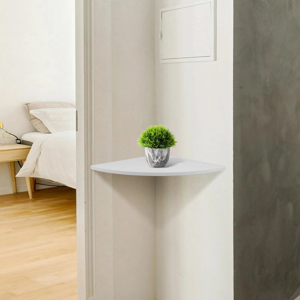 Ripiano angolare da parete, 30 cm, bianco, salvaspazio, ideale per cucina e bagno