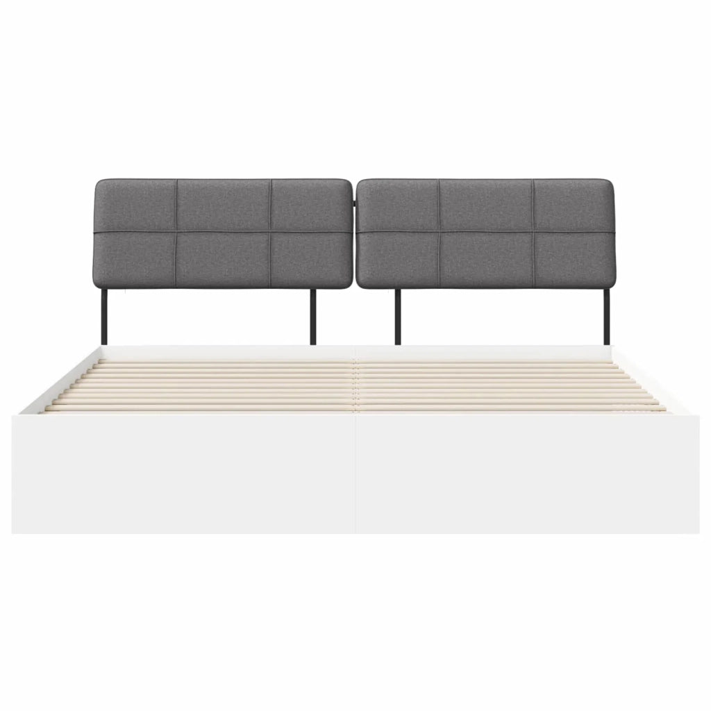 Letto matrimoniale con testiera Bianco e Grigio Chiaro 3440350