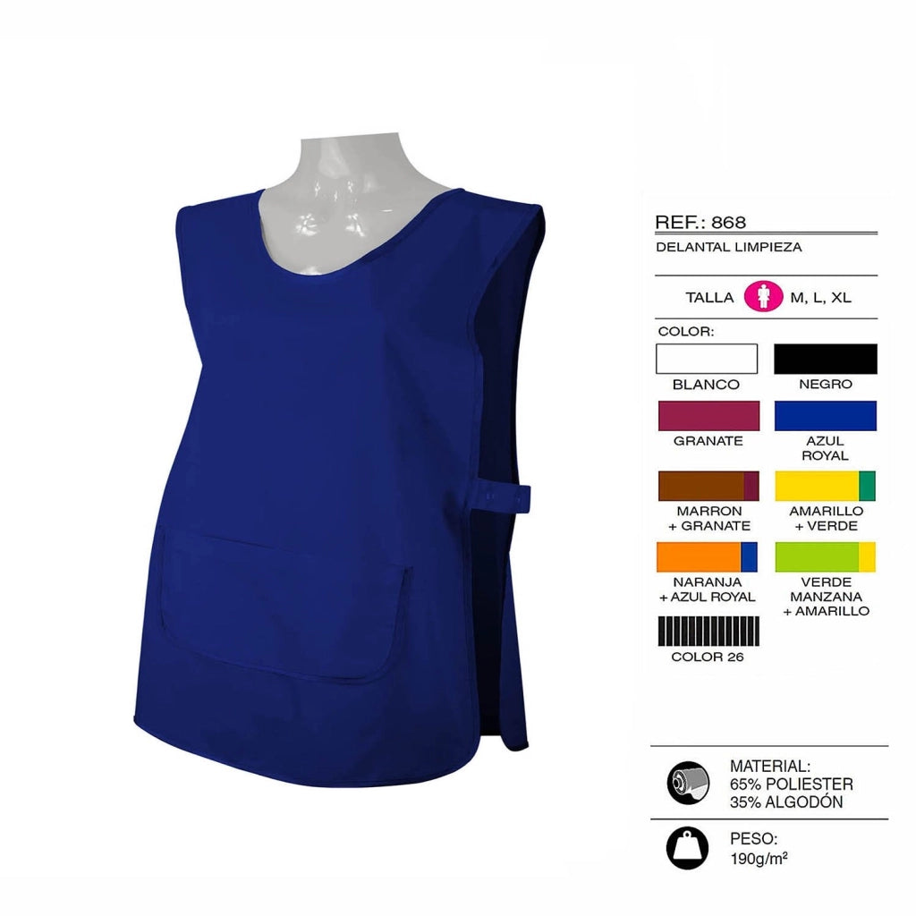 Grembiule da cucina MZ-631, unisex, nero, taglia M, 65% poliestere, 35% cotone