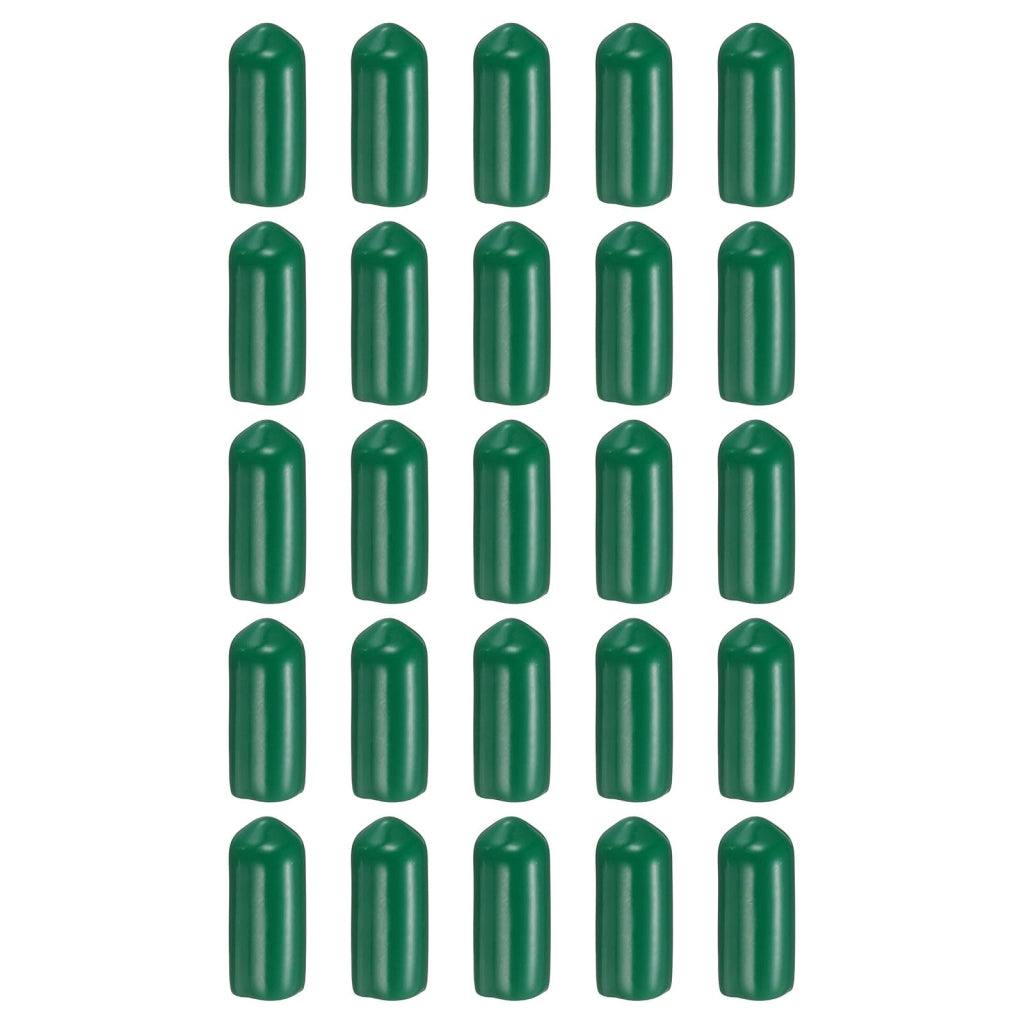 Confezione da 100 tappi in gomma rotondi, diametro interno 6,5 mm, colore verde scuro