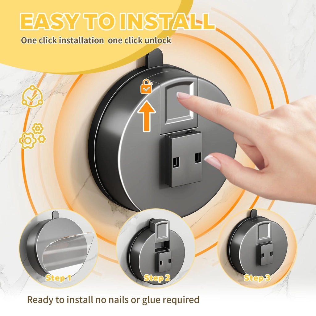 Porta-coperchi con ventosa, 2-in-1, regolabile, grigio