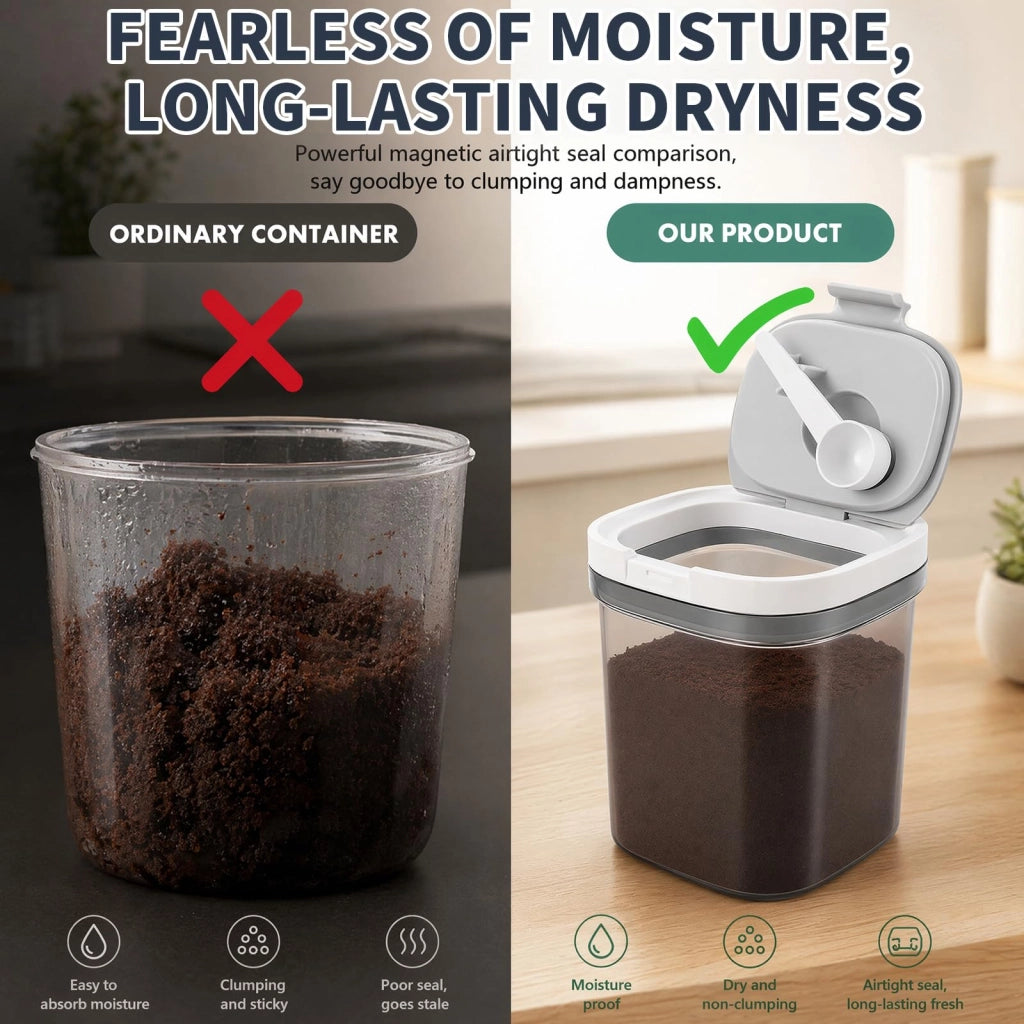 Contenitore ermetico per caffè da 1300 ml, con coperchio e cucchiaino
