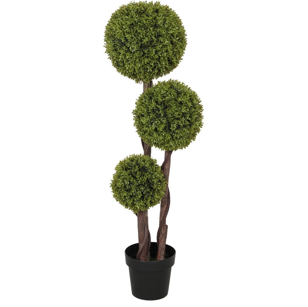 Bosso Artificiale in Vaso dall'Aspetto Realistico in Plastica 115 cm Verde - Per Casa Ufficio e Ingresso