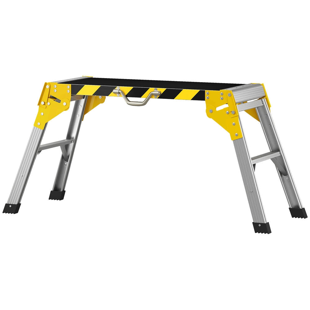 Tavolo da lavoro pieghevole in alluminio banco da lavoro portatile con maniglia e superficie antiscivolo portata 150 kg argento