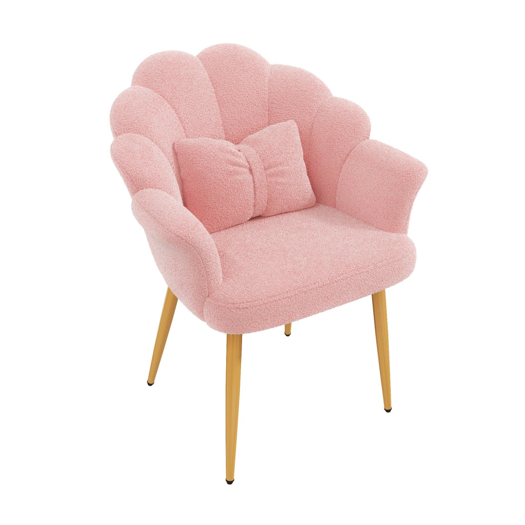 Set di 2 poltrone 64x65;5x85 cm in tessuto peluche rosa con cuscini