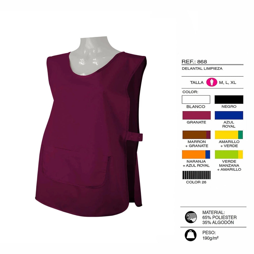 Grembiule da cucina MZ-631, unisex, nero, taglia M, 65% poliestere, 35% cotone