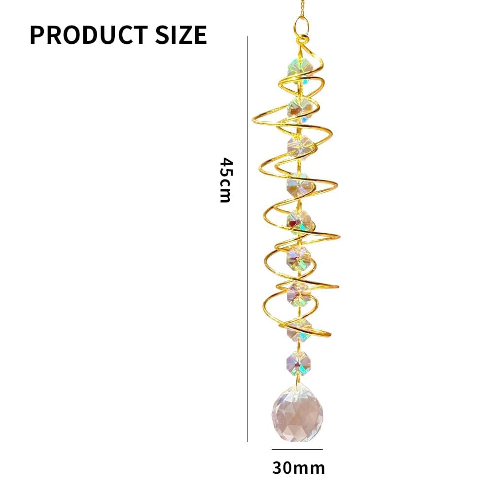 Girandola a spirale 3D con sfera di cristallo, 1 pezzo, design moderno