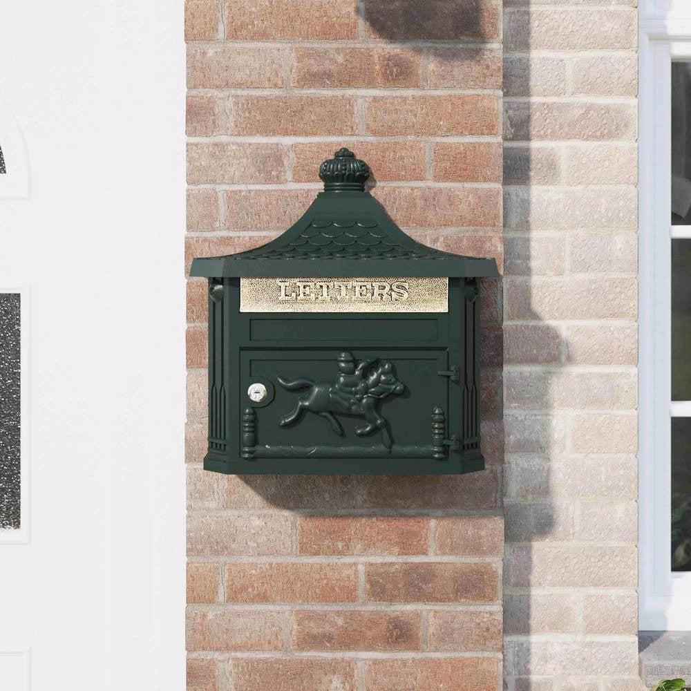Cassetta Postale da Muro con porta Verde 40,5 x 16 x 45 cm