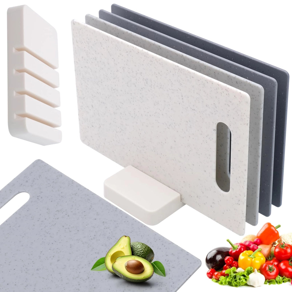 Set di taglieri da cucina, 4 pezzi, antiscivolo, 28 x 18 cm, senza BPA