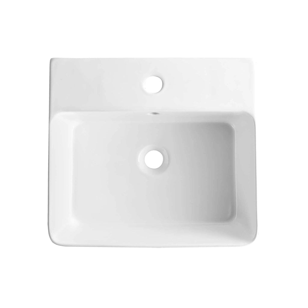 Lavabo da appoggio, forma quadrata, 480x375 mm, Vetroceramica, bianco