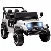 Macchina Elettrica per Bambini 12V Bianco con Telecomando 2,4G Doppio Motore Sospensioni Luci e Musica per Giardino ed Esterni