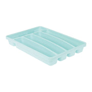 Cestino per posate in plastica, verde, dimensioni 32x22,5x4,5 cm, confezione singola