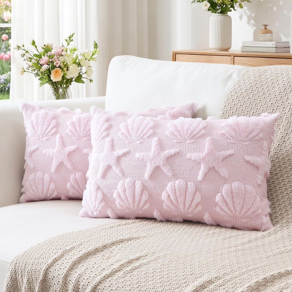Coperte per cuscini in lana, 2 pezzi, 30x50 cm, rosa