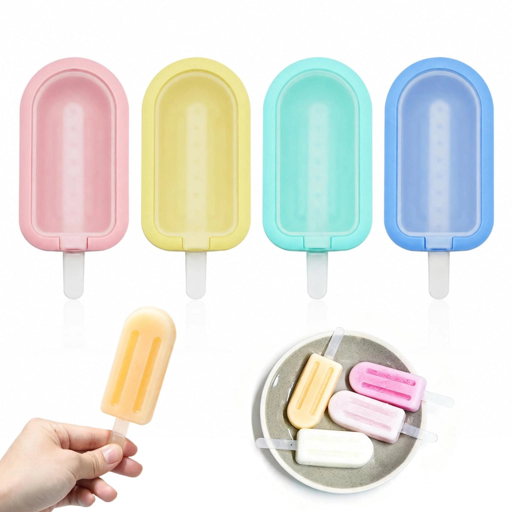 Set di 4 stampi in silicone per il ghiaccio, senza BPA, colorati