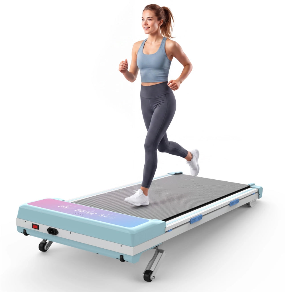 Tapis roulant blu con inclinazione automatica 15% e telecomando