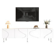 Mobile TV 170 x 35 x 50 cm bianco in MDF e truciolare, 4 ante