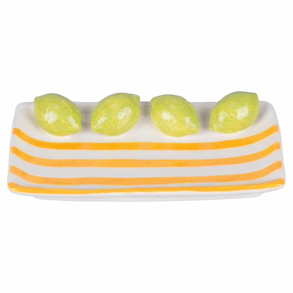 Piastrella decorativa in Vetroceramica, motivo limone, 15 x 8,5 cm, collezione "Fruit Life"