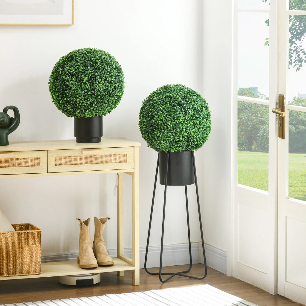SFERE di bosso artificiale Ø40 cm verdi Set da 2 pezzi per interni ed esterni