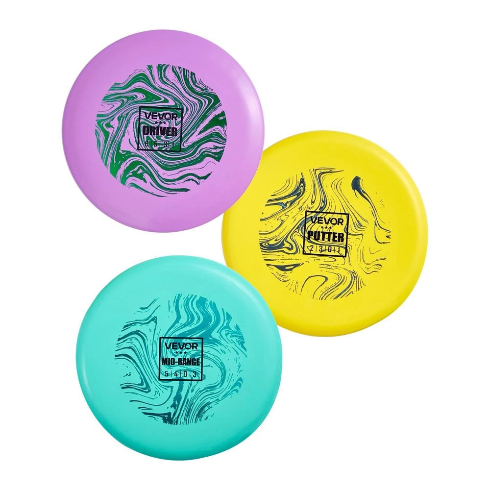 Set Disc Golf 3 Pezzi in TPE Modello SS-DF-001 con Driver Mid-range e Putter Resistente per Giardino e Parco